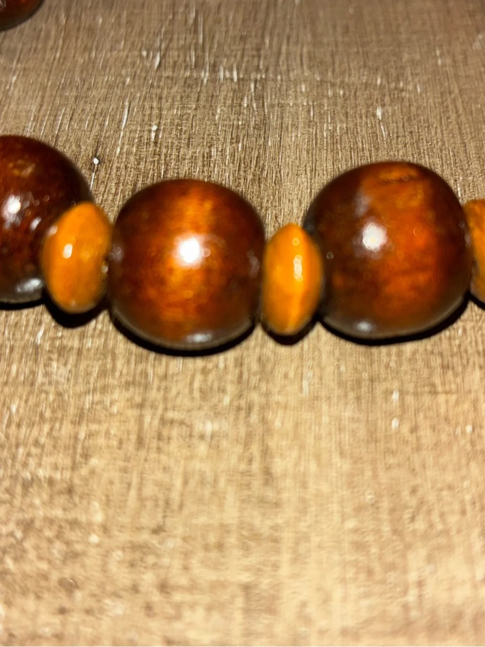 Handcrafted Brown Wood Bead Bracelet - Natural Brown